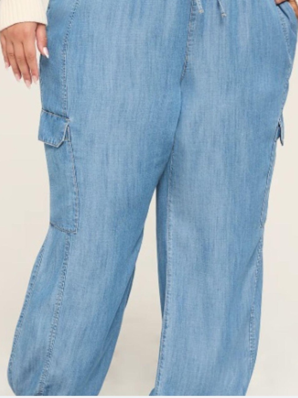 Lane Bryant | Women’s Chambray Blue High Rise Pull On Drawstring Jogger Pants 14 - Picture 15 of 16